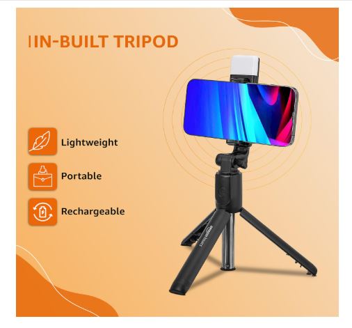 Selfie Stick Tripod with Wireless Remote & LED Fill Light, Extendable Phone Holder for Photography & Vlogging