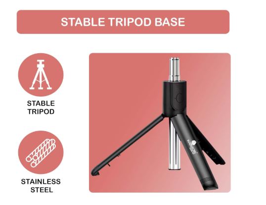 Selfie Stick Tripod with Wireless Remote & LED Fill Light, Extendable Phone Holder for Photography & Vlogging