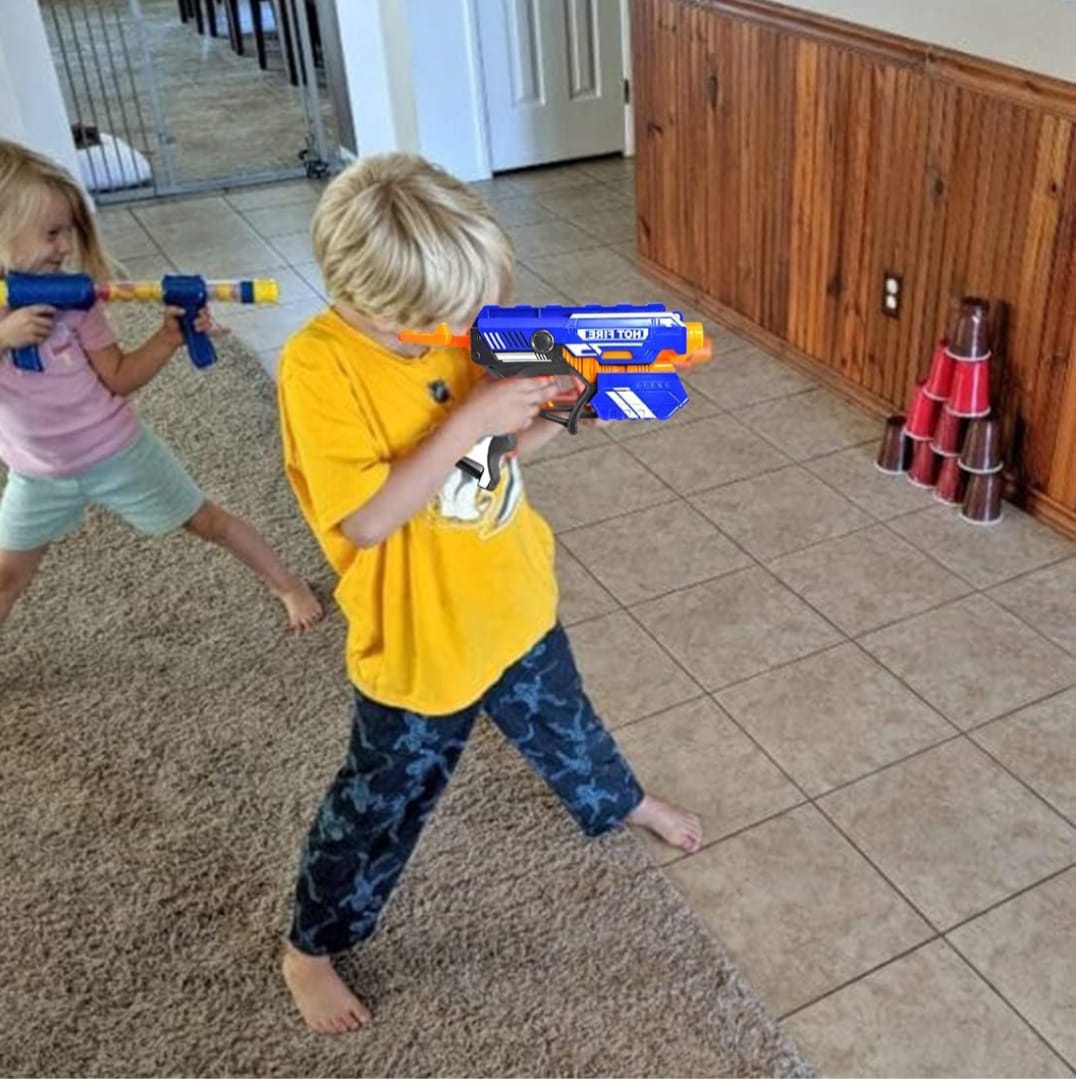 Hot Fire Soft Bullet Toy Gun with 10 Foam Bullets – Safe Shooting Toy for Kids