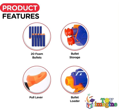 Hot Fire Soft Bullet Toy Gun with 10 Foam Bullets – Safe Shooting Toy for Kids