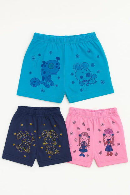 Kids Cotton Cartoon Printed innerwear Shorty | Pack of 06 Multicolor for Baby Boys & Girls
