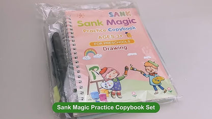 Sank Magic Practice Copybook (4 BOOKS,1 PEN,1 GRIP,10 REFILL)